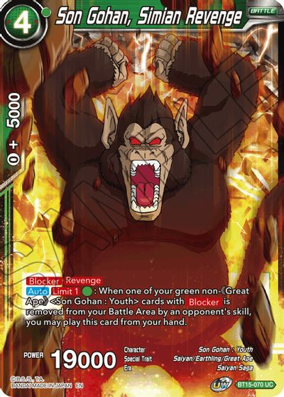 Son Gohan, Simian Revenge (BT15-070) [Saiyan Showdown] | Fandemonia Ltd