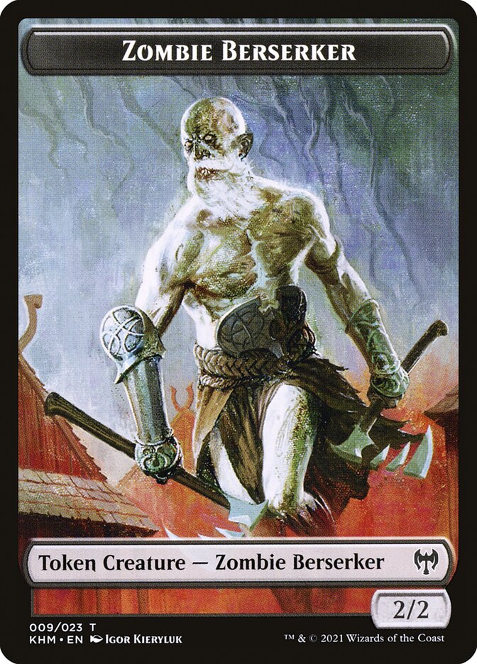 Treasure // Zombie Berserker Double-Sided Token [Kaldheim Tokens] | Fandemonia Ltd