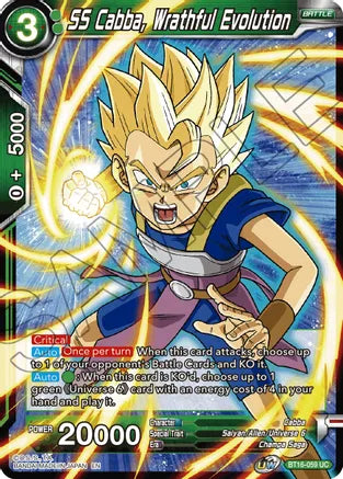 SS Cabba, Wrathful Evolution (BT16-059) [Realm of the Gods] | Fandemonia Ltd