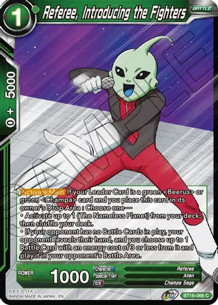 Referee, Introducing the Fighters (BT16-066) [Realm of the Gods] | Fandemonia Ltd