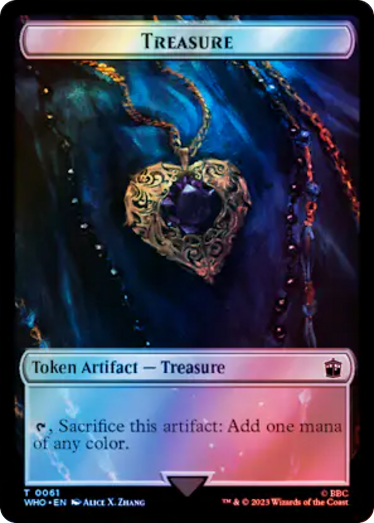 Warrior // Treasure (0061) Double-Sided Token (Surge Foil) [Doctor Who Tokens] | Fandemonia Ltd