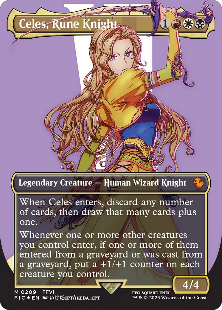 Celes, Rune Knight (Borderless) (Surge Foil) [FINAL FANTASY Commander] | Fandemonia Ltd