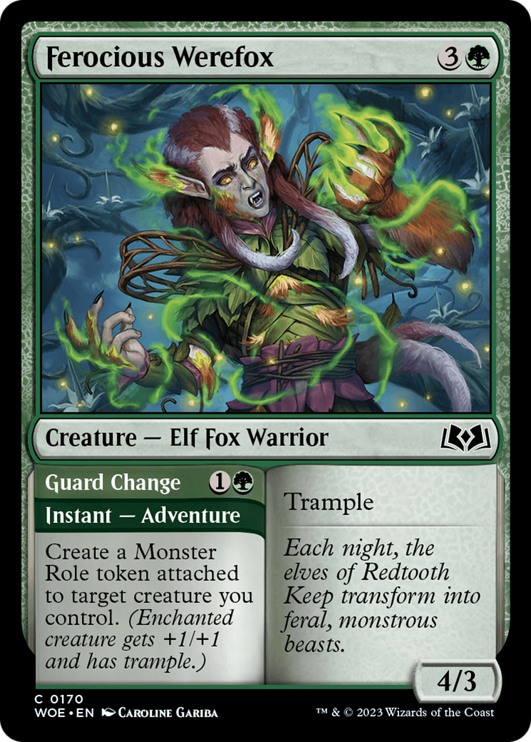 Ferocious Werefox // Guard Change [Wilds of Eldraine] | Fandemonia Ltd