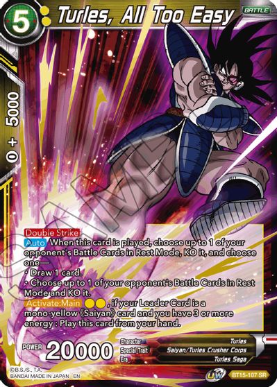 Turles, All Too Easy (BT15-107) [Saiyan Showdown] | Fandemonia Ltd