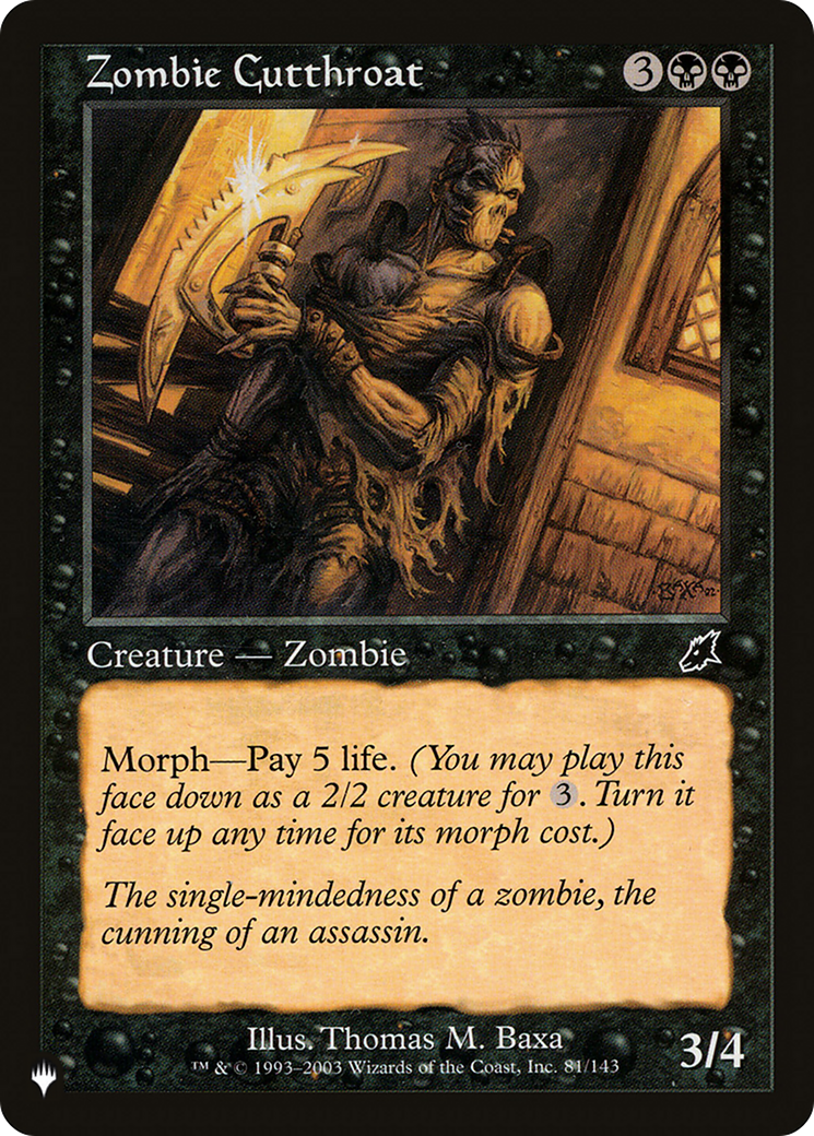 Zombie Cutthroat [The List] | Fandemonia Ltd