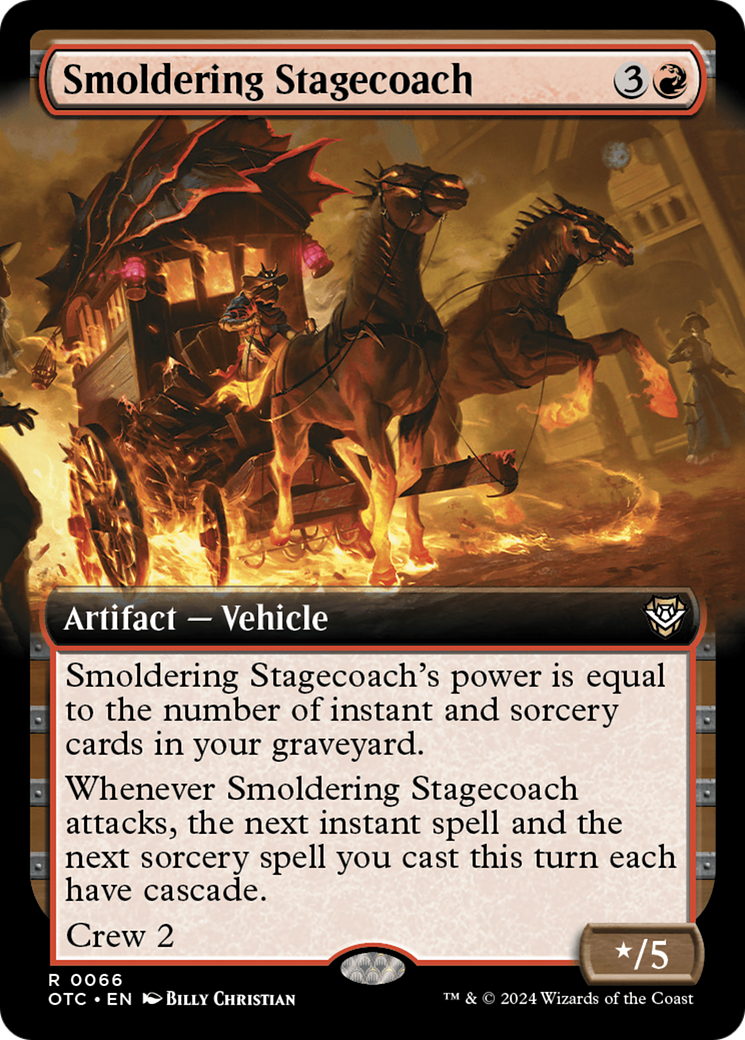 Smoldering Stagecoach (Extended Art) [Outlaws of Thunder Junction Commander] | Fandemonia Ltd