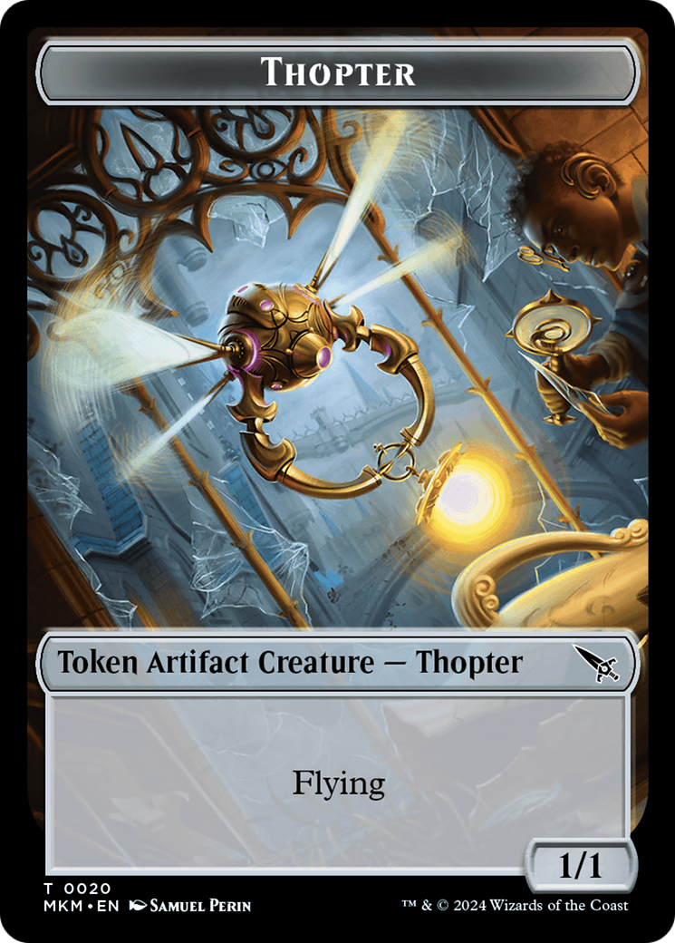 Thopter (0020) // Imp Double-Sided Token [Murders at Karlov Manor Tokens] | Fandemonia Ltd