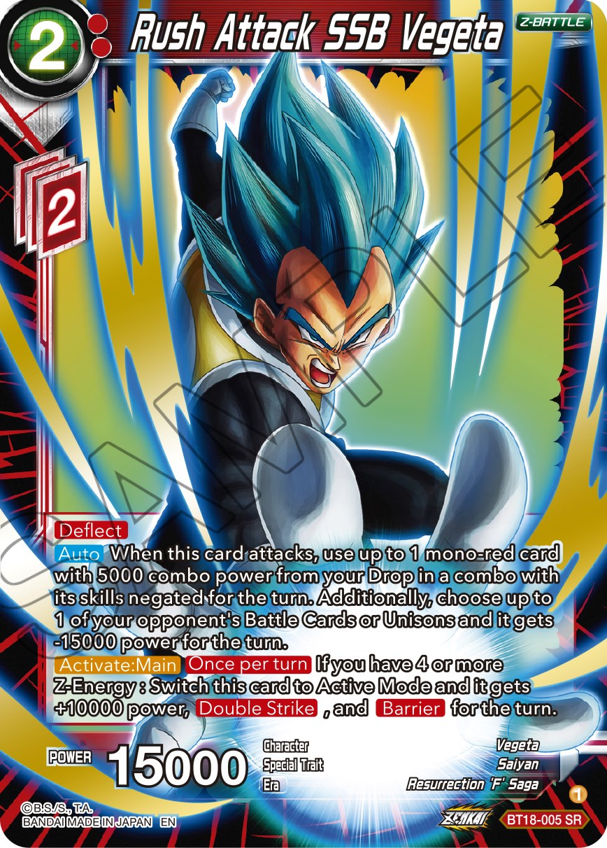 Rush Attack SSB Vegeta (BT18-005) [Dawn of the Z-Legends] | Fandemonia Ltd