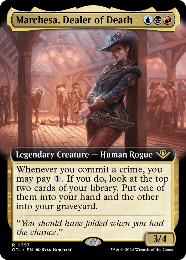 Marchesa, Dealer of Death (Extended Art) [Outlaws of Thunder Junction] | Fandemonia Ltd