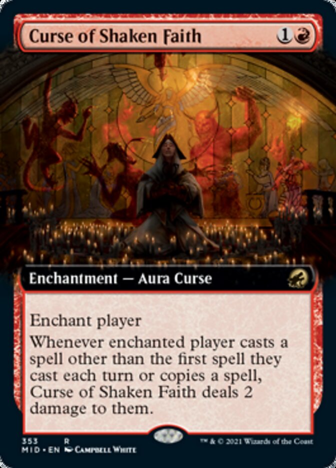 Curse of Shaken Faith (Extended Art) [Innistrad: Midnight Hunt] | Fandemonia Ltd