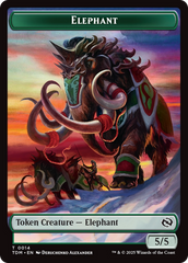 Elephant // Treasure Double-Sided Token [Tarkir: Dragonstorm Tokens] | Fandemonia Ltd