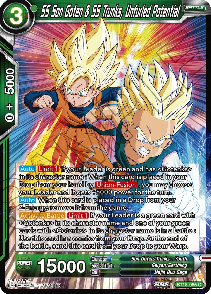 SS Son Goten & SS Trunks, Unfurled Potential (BT18-085) [Dawn of the Z-Legends] | Fandemonia Ltd