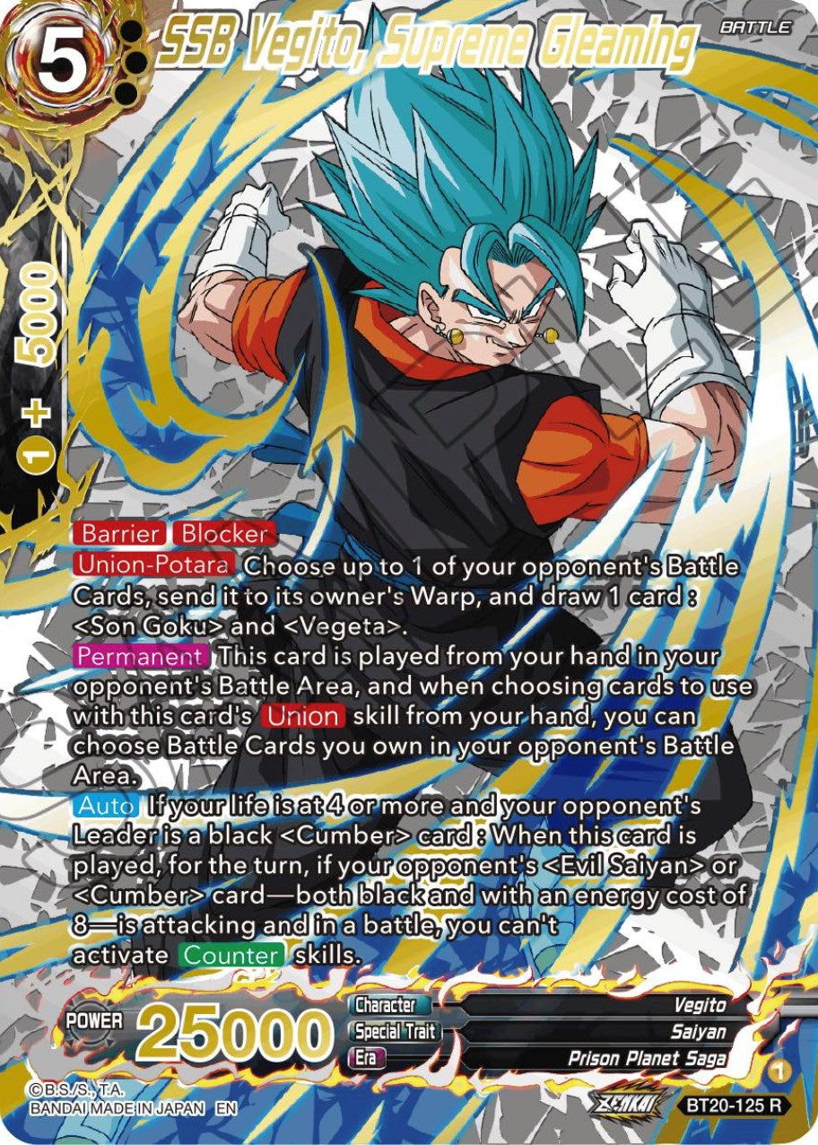 SSB Vegito, Supreme Gleaming (Gold-Stamped) (BT20-125) [Power Absorbed] | Fandemonia Ltd