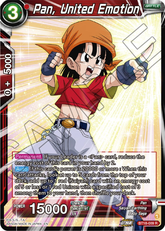 Pan, United Emotion (BT18-009) [Dawn of the Z-Legends] | Fandemonia Ltd