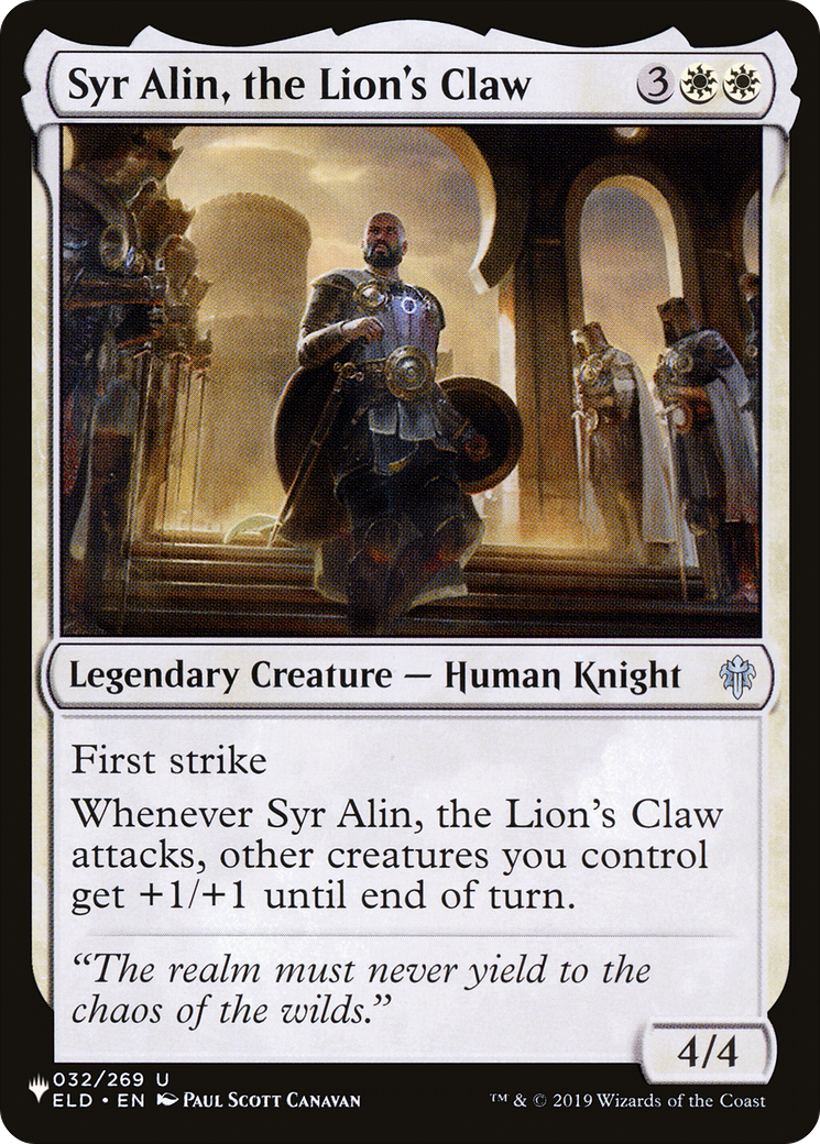 Syr Alin, the Lion's Claw [The List] | Fandemonia Ltd
