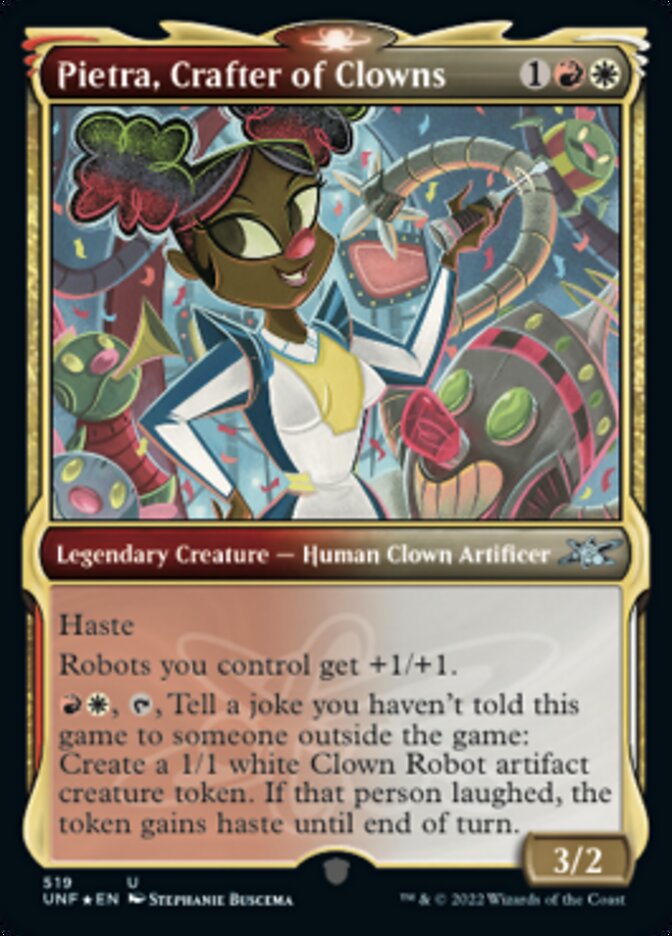 Pietra, Crafter of Clowns (Showcase) (Galaxy Foil) [Unfinity] | Fandemonia Ltd