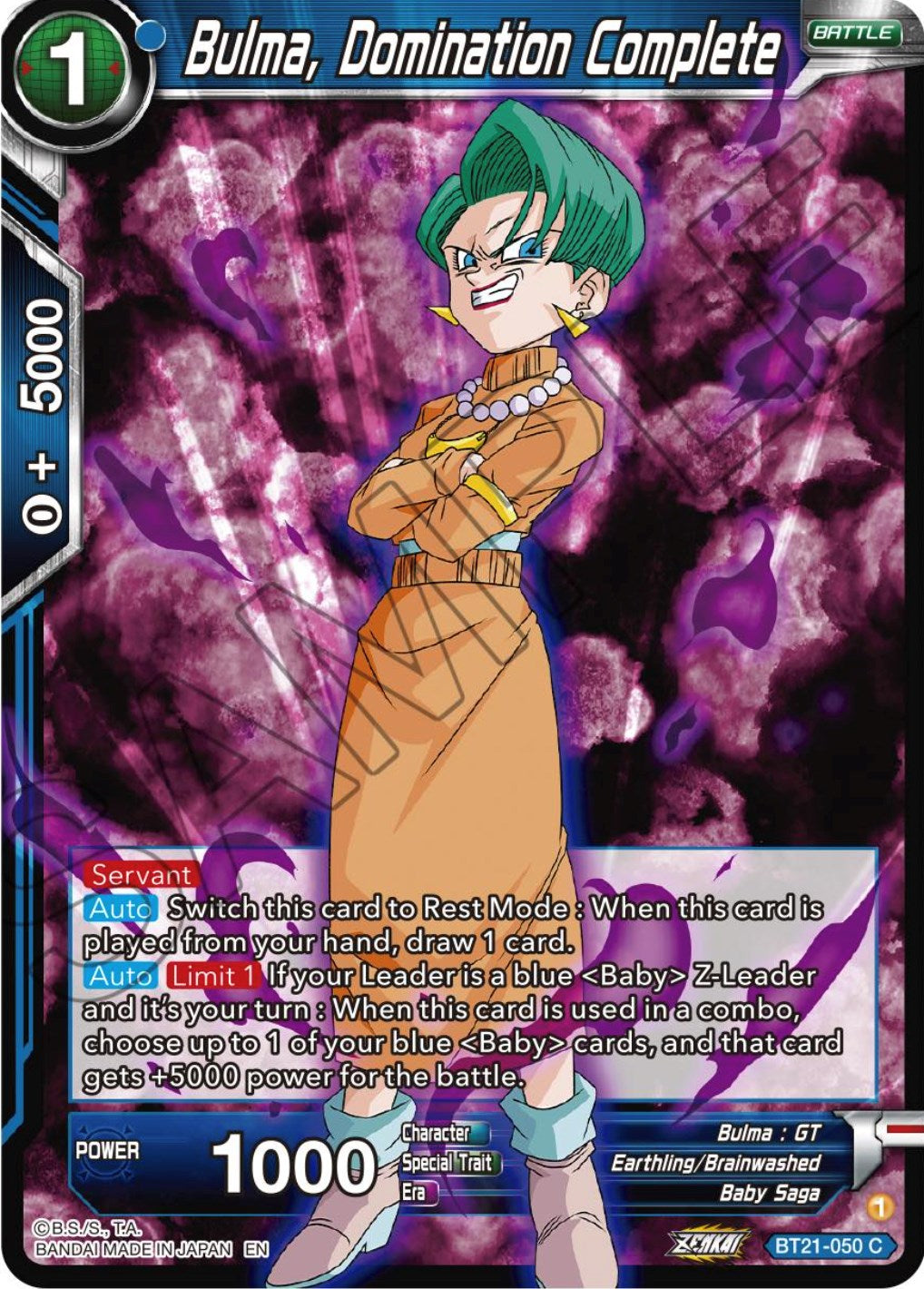 Bulma, Domination Complete (BT21-050) [Wild Resurgence] | Fandemonia Ltd