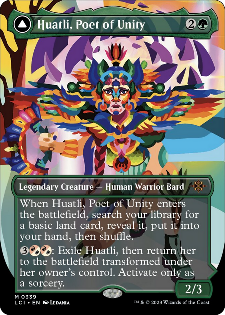 Huatli, Poet of Unity // Roar of the Fifth People (Borderless) [The Lost Caverns of Ixalan] | Fandemonia Ltd