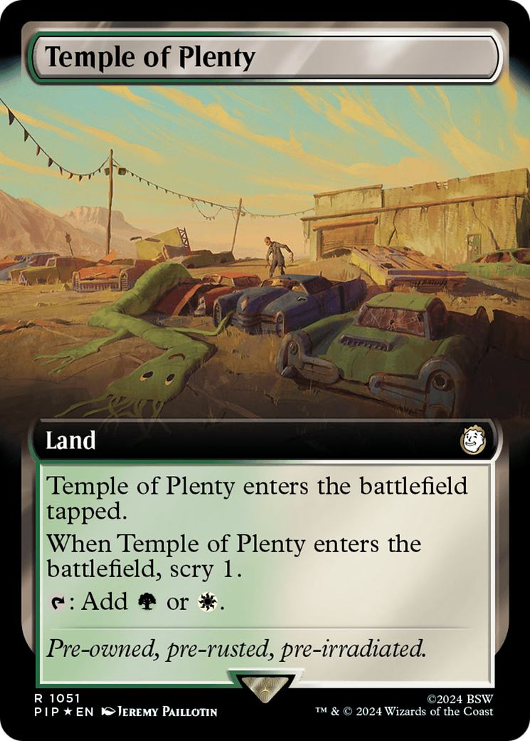 Temple of Plenty (Extended Art) (Surge Foil) [Fallout] | Fandemonia Ltd