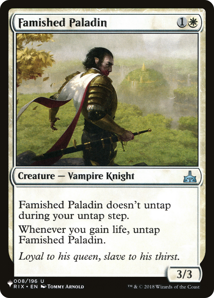 Famished Paladin [The List] | Fandemonia Ltd