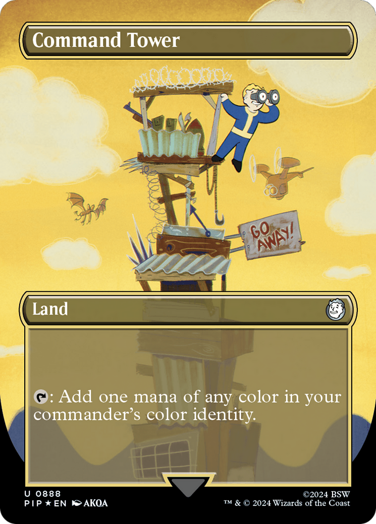 Command Tower (Borderless) (Surge Foil) [Fallout] | Fandemonia Ltd