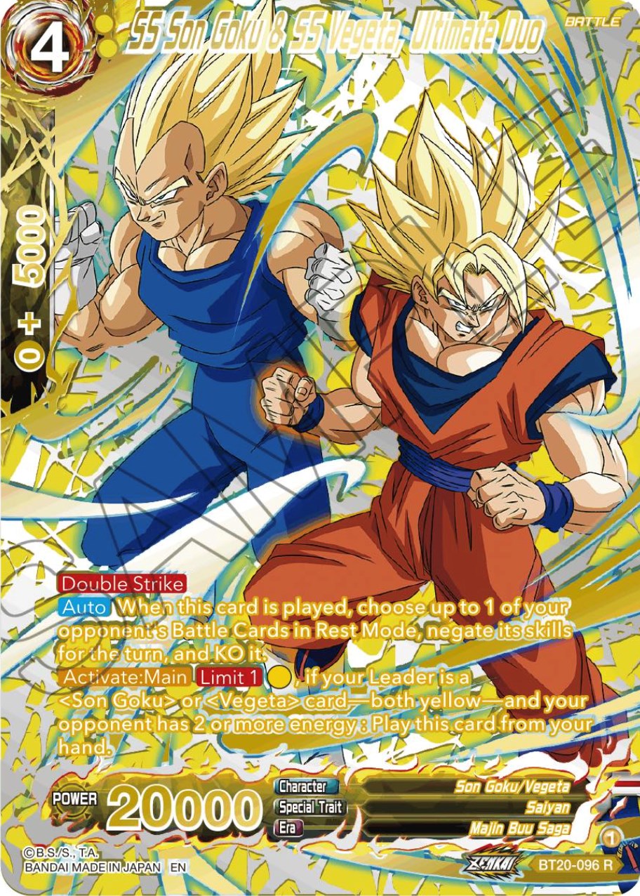 SS Son Goku & SS Vegeta, Ultimate Duo (Gold-Stamped) (BT20-096) [Power Absorbed] | Fandemonia Ltd