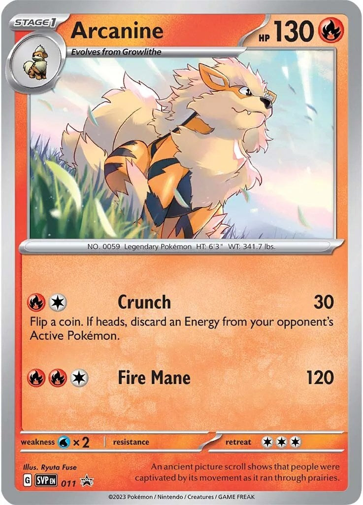 Arcanine (011) [Scarlet & Violet: Black Star Promos] | Fandemonia Ltd