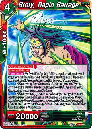 Broly, Rapid Barrage (BT7-116) [Assault of the Saiyans] | Fandemonia Ltd