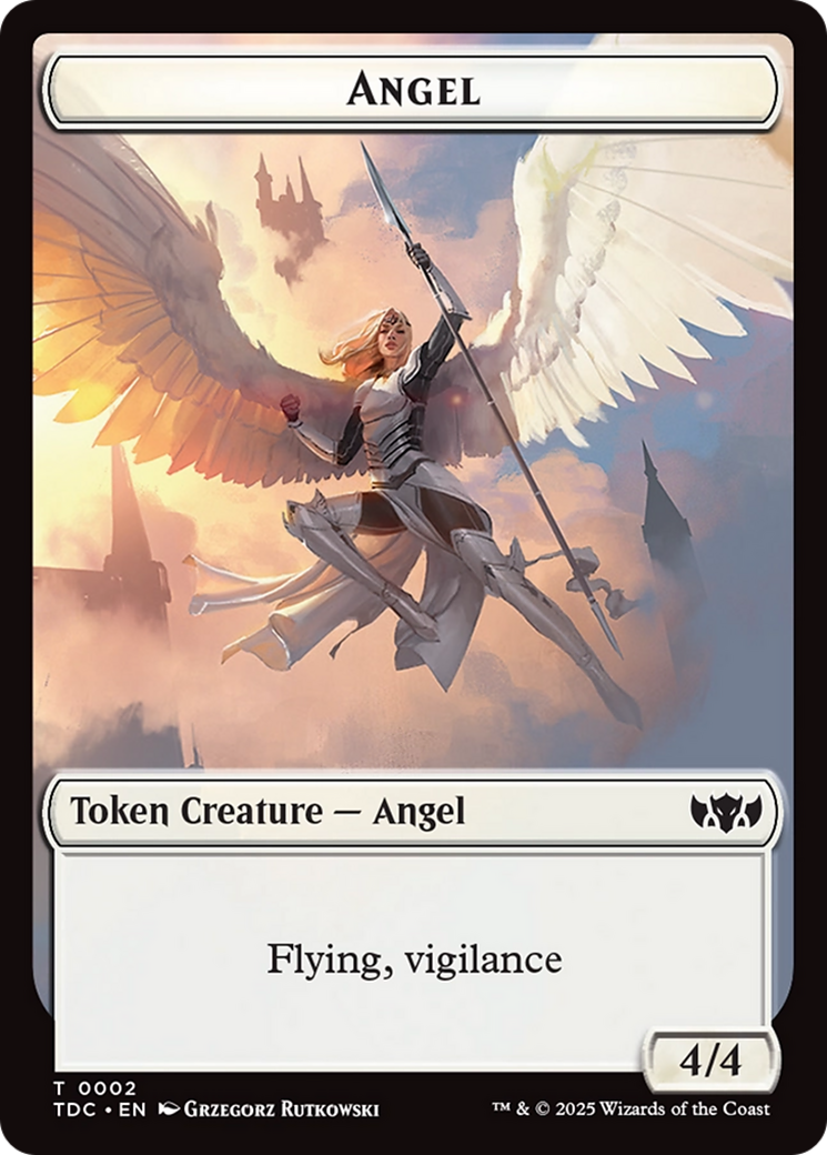 Angel // Spirit Double-Sided Token [Tarkir: Dragonstorm Commander Tokens] | Fandemonia Ltd