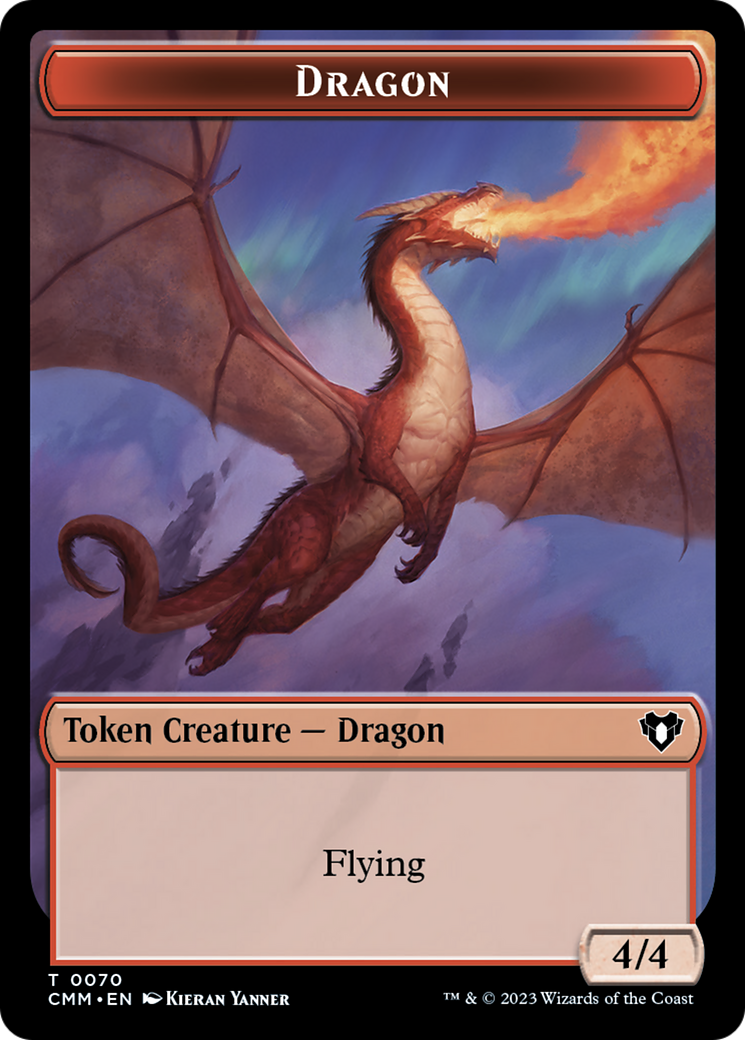 Dragon // Kor Ally Double-Sided Token [Commander Masters Tokens] | Fandemonia Ltd