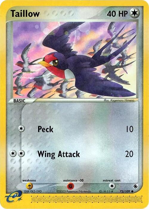 Taillow (72/109) [EX: Ruby & Sapphire] | Fandemonia Ltd