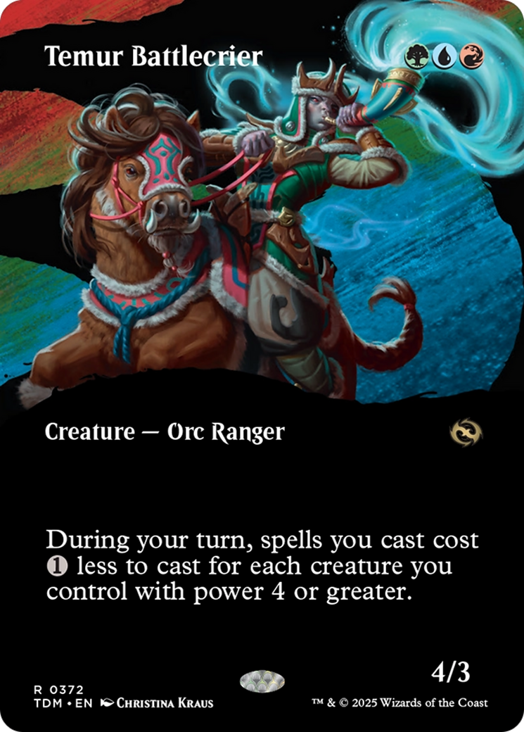 Temur Battlecrier (Borderless) [Tarkir: Dragonstorm] | Fandemonia Ltd