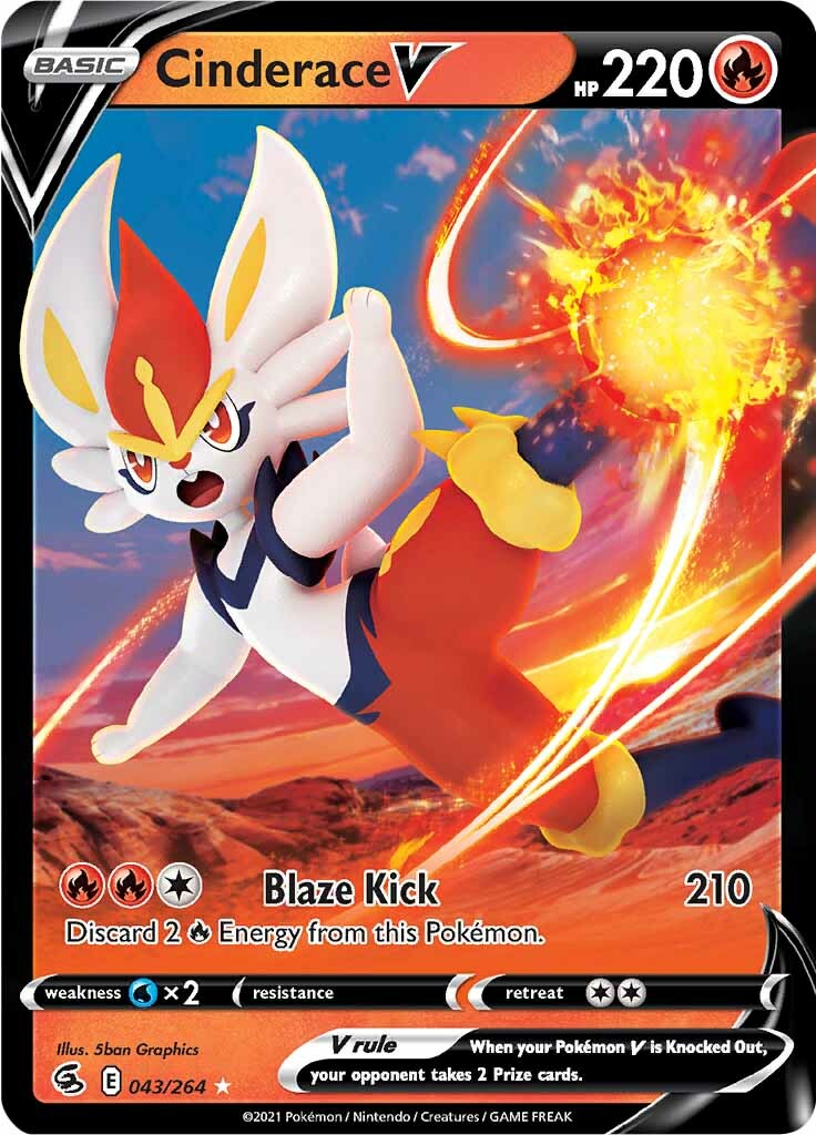 Cinderace V (043/264) [Sword & Shield: Fusion Strike] | Fandemonia Ltd
