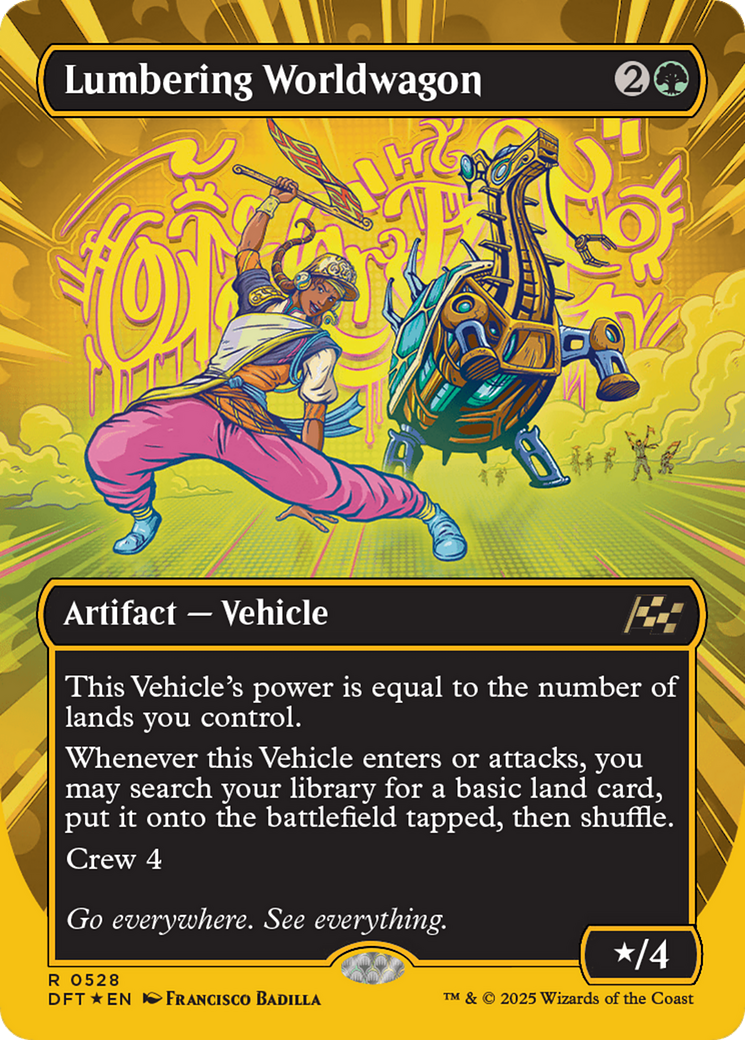 Lumbering Worldwagon (Borderless) (First-Place Foil) [Aetherdrift] | Fandemonia Ltd