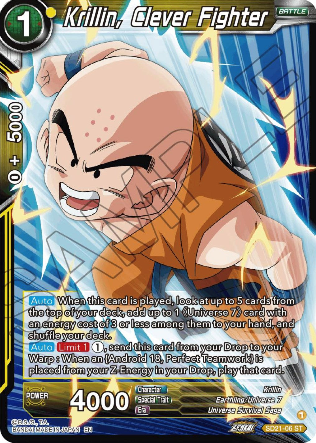 Krillin, Clever Fighter (Starter Deck Exclusive) (SD21-06) [Power Absorbed] | Fandemonia Ltd