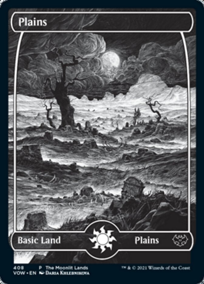 Plains (The Moonlit Lands) (Foil Etched) [Innistrad: Crimson Vow Promos] | Fandemonia Ltd