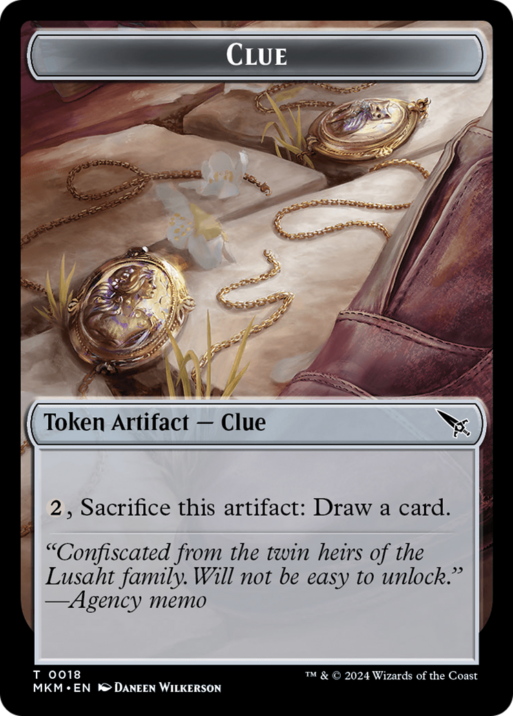 Thopter (0020) // Clue (0018) Double-Sided Token [Murders at Karlov Manor Tokens] | Fandemonia Ltd