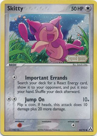 Skitty (64/92) (Stamped) [EX: Legend Maker] | Fandemonia Ltd