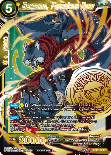 Bergamo, Ferocious Roar (Alternate Art Set 2021 Vol. 3) (DB2-108) [Tournament Promotion Cards] | Fandemonia Ltd
