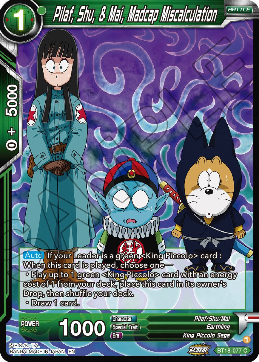 Pilaf, Shu, & Mai, Madcap Miscalculation (BT18-077) [Dawn of the Z-Legends] | Fandemonia Ltd