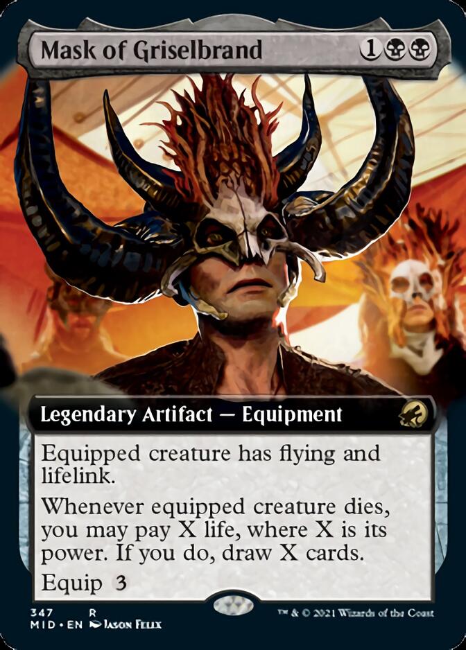 Mask of Griselbrand (Extended Art) [Innistrad: Midnight Hunt] | Fandemonia Ltd