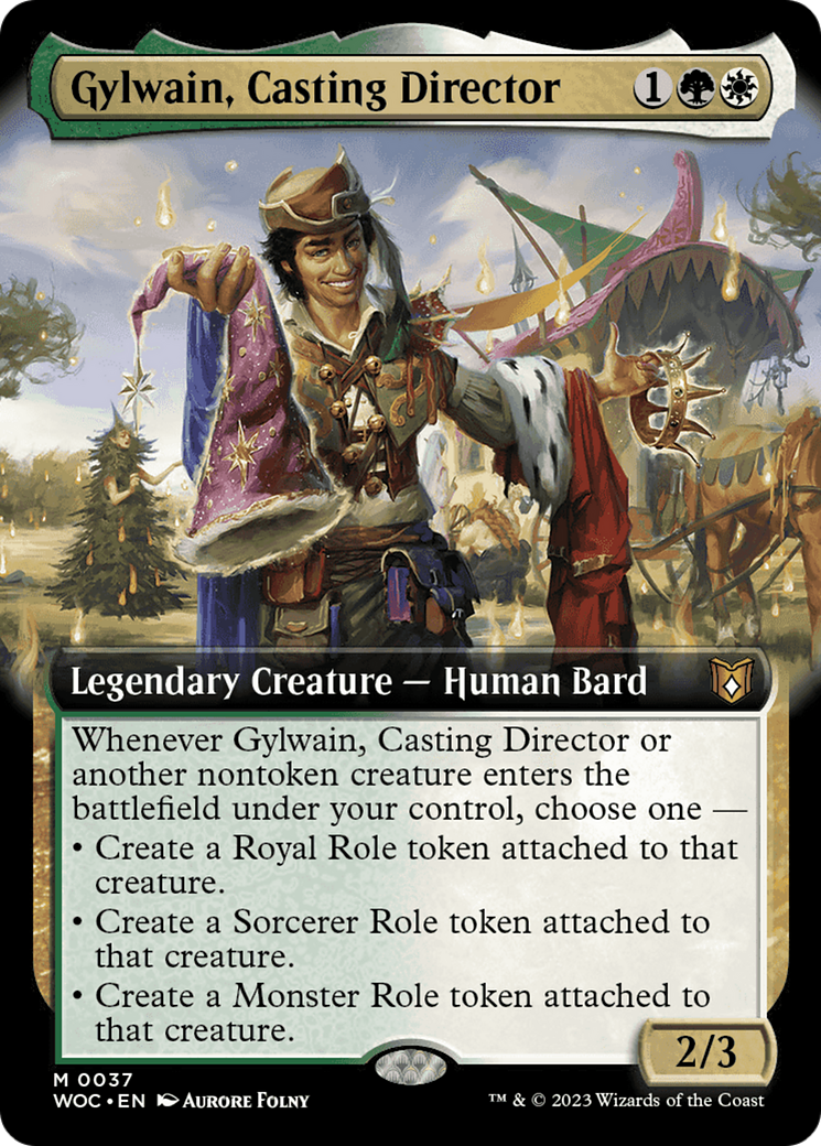 Gylwain, Casting Director (Extended Art) [Wilds of Eldraine Commander] | Fandemonia Ltd