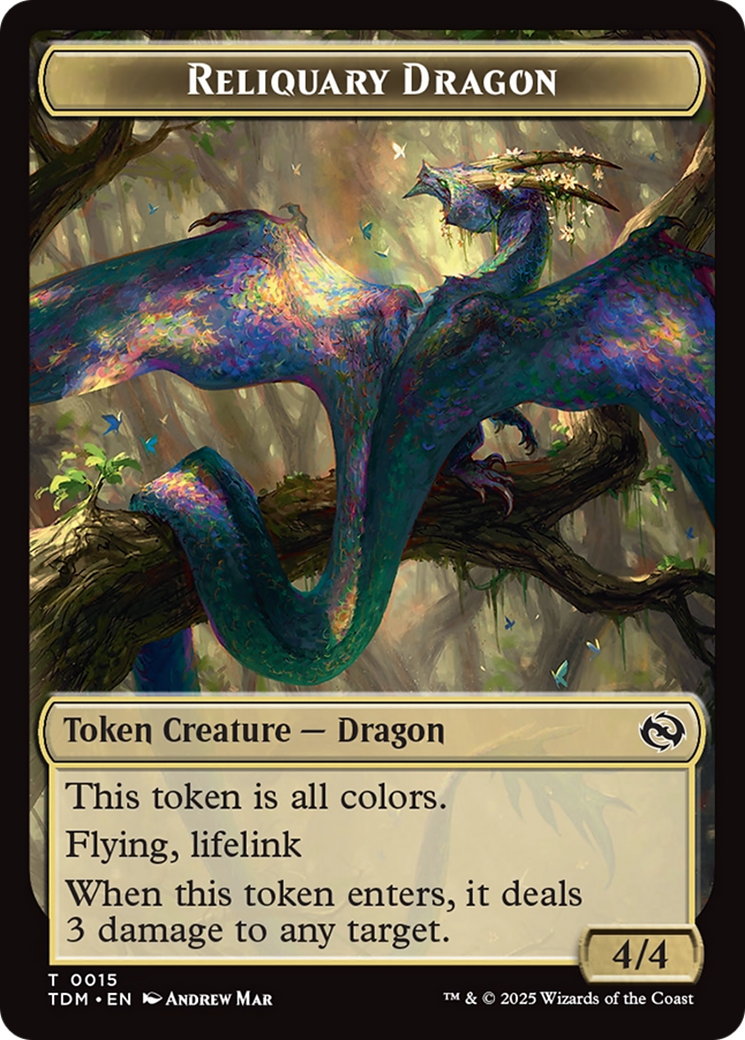 Reliquary Dragon // Dragon (0011) Double-Sided Token [Tarkir: Dragonstorm Tokens] | Fandemonia Ltd