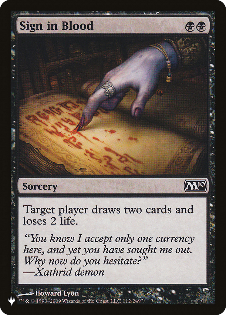 Sign in Blood (M10) [The List] | Fandemonia Ltd