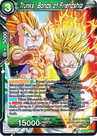 Trunks, Bonds of Friendship (BT11-079) [Vermilion Bloodline 2nd Edition] | Fandemonia Ltd