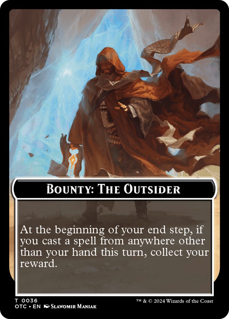 Bounty: The Outsider // Bounty Rules Double-Sided Token [Outlaws of Thunder Junction Commander Tokens] | Fandemonia Ltd