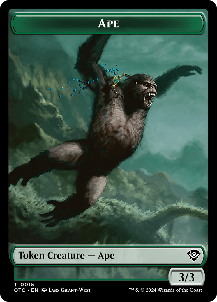 Ape // Shark Double-Sided Token [Outlaws of Thunder Junction Commander Tokens] | Fandemonia Ltd