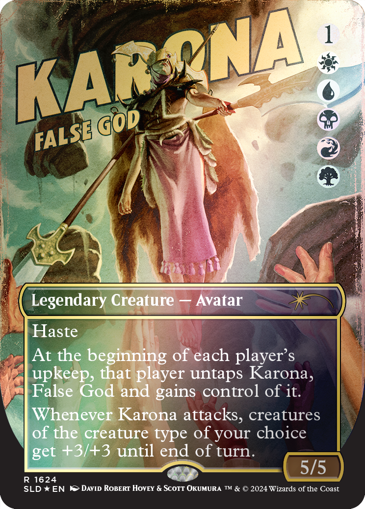 Karona, False God (Rainbow Foil) [Secret Lair Drop Series] | Fandemonia Ltd