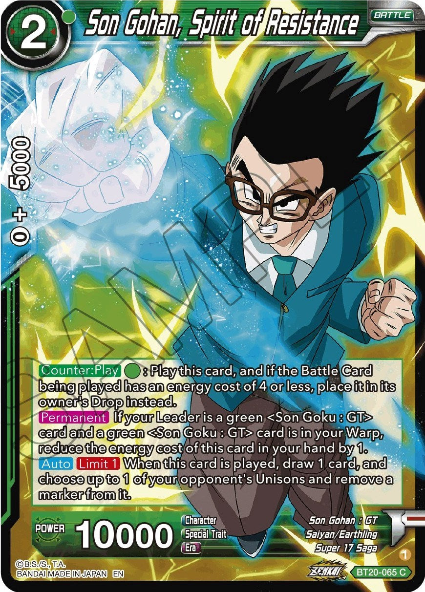 Son Gohan, Spirit of Resistance (BT20-065) [Power Absorbed] | Fandemonia Ltd
