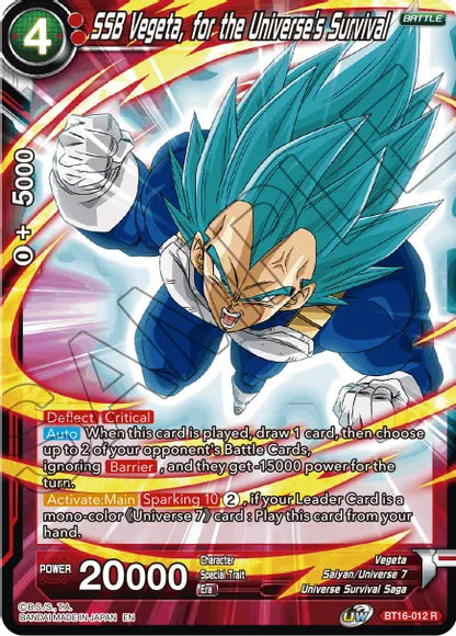 SSB Vegeta, for the Universe's Survival (BT16-012) [Realm of the Gods] | Fandemonia Ltd